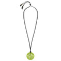 Moko Geometric Patterned Lime Green Round cut-out Horn Pendant by Branch