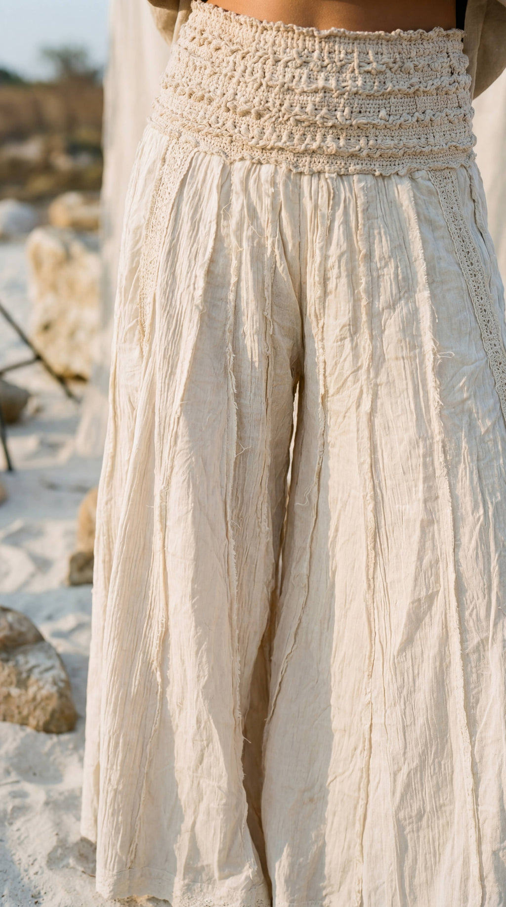 Block Printed Boho Flare Trousers – Wide-Leg