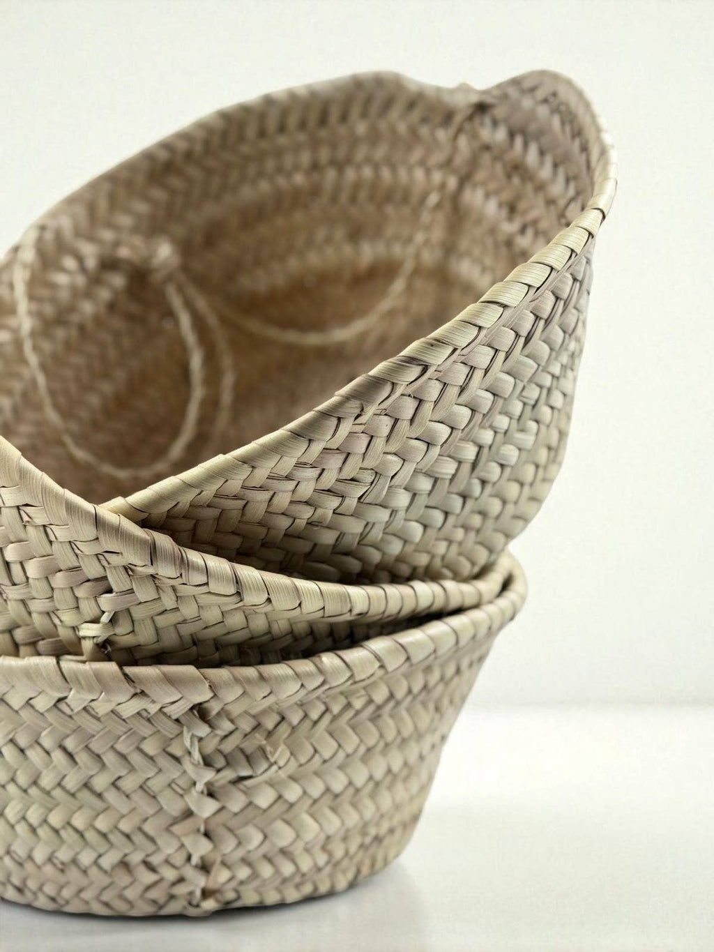 3-Tier Hanging Baskets - Moroccan Palm Leaf Storage Set