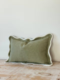 Chloe Sage Scalloped Edge Cushion 50x30