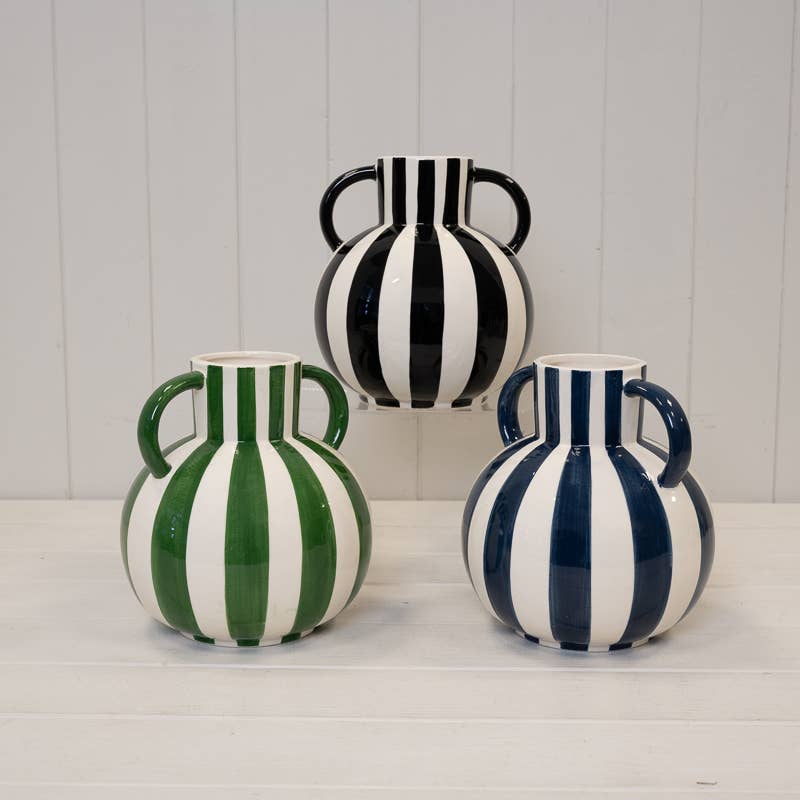 Painted Striped Statement Vase