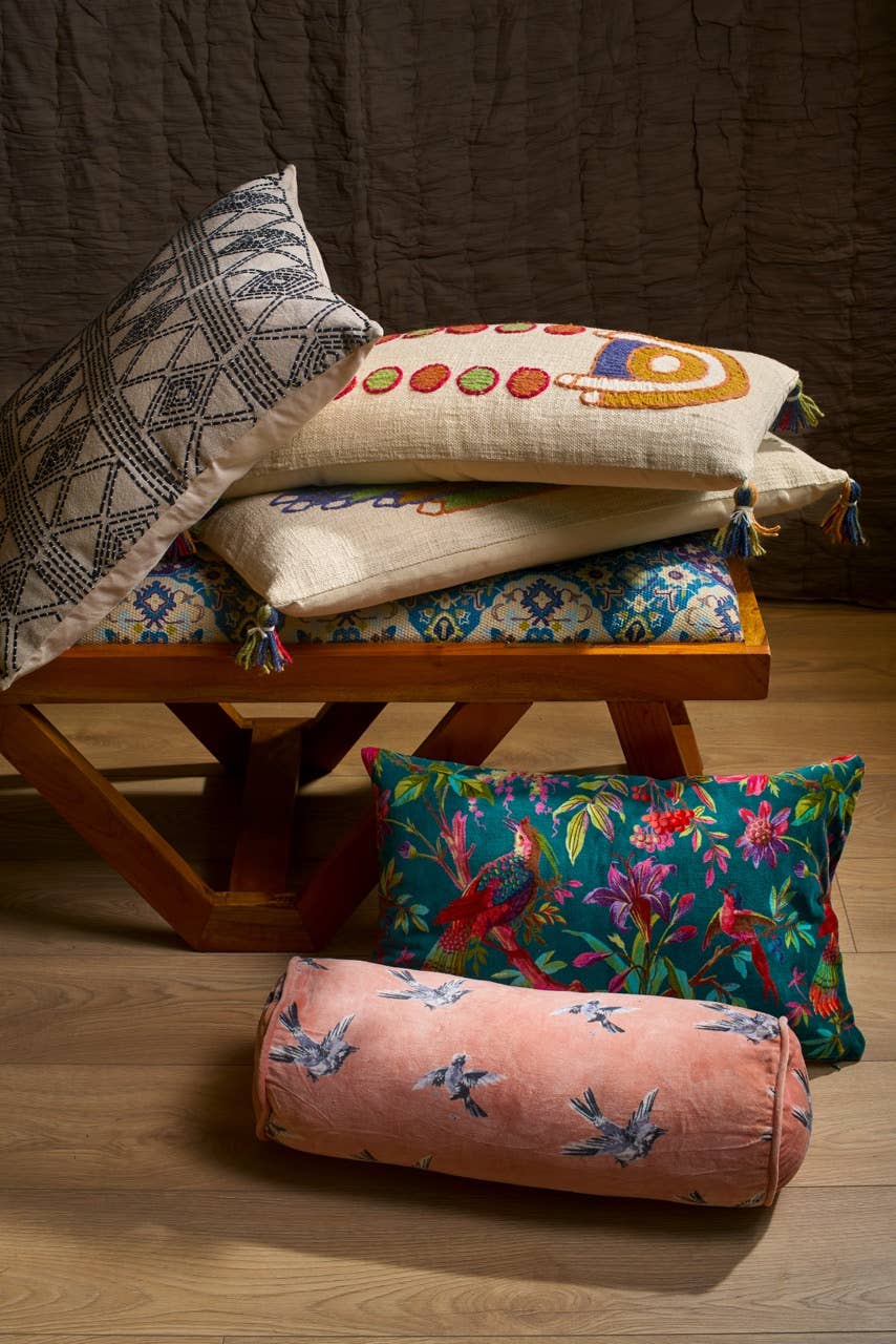 Symmetry Bloom Embroidered Cushion