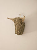 Straw Bull Head Wall Decor