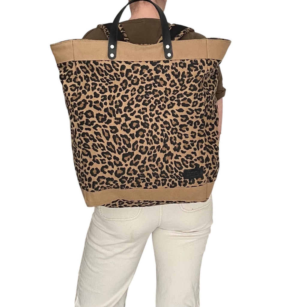 Clovelly backpack  - sand leopard print