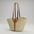 French Market Basket With Leather Strap/Fastener