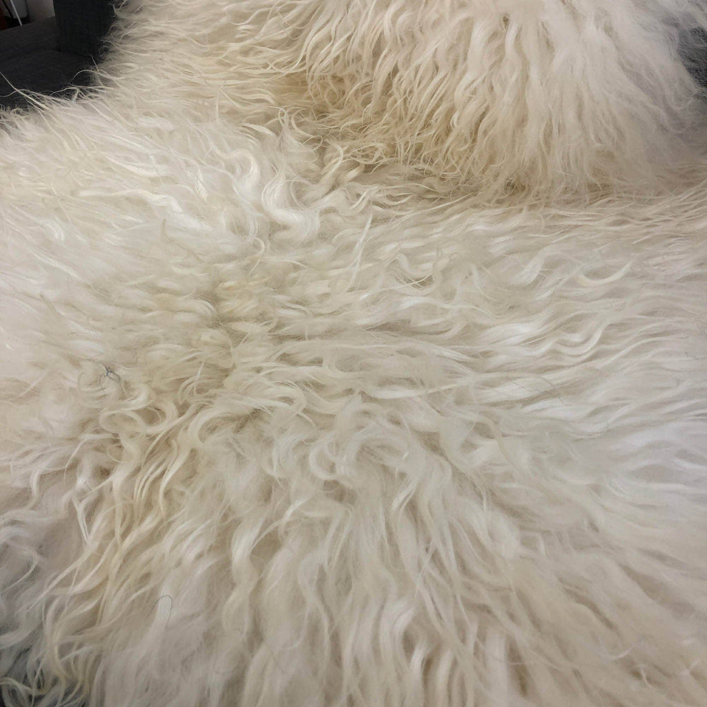 Icelandic Curly White Sheepskin Rug 100%