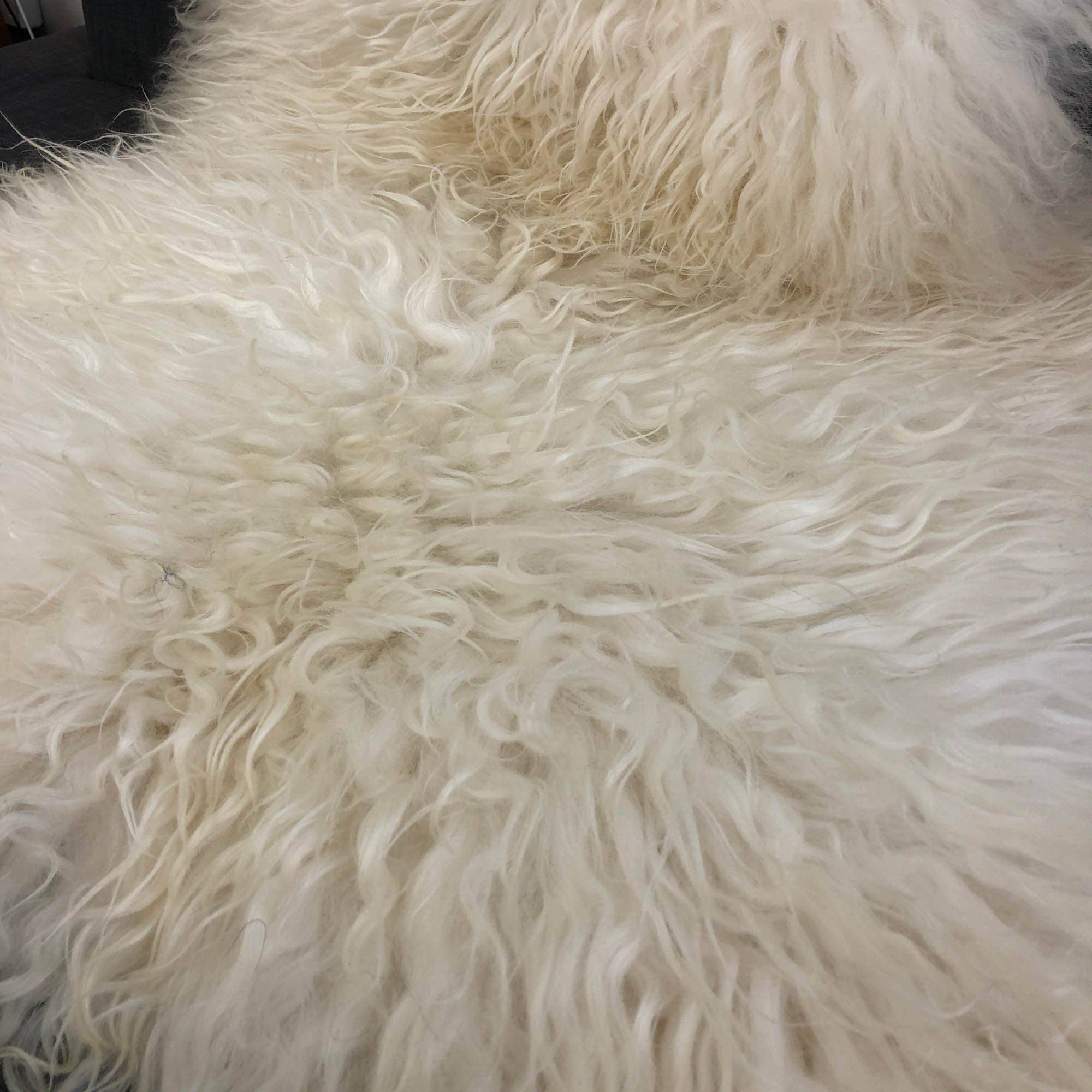 Icelandic Curly White Sheepskin Rug 100%