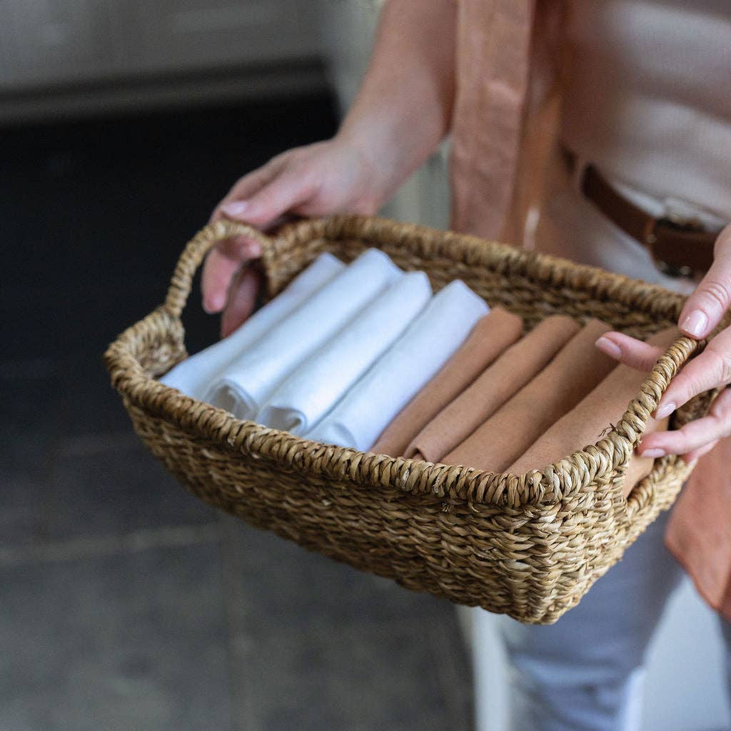 Meghna, Seagrass Basket Tray with Round Handles
