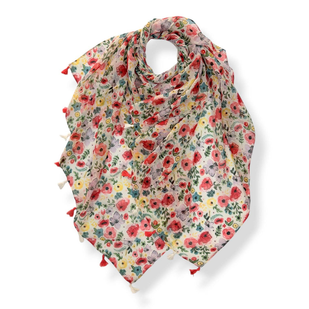 Poppy and Ditsy Floral Scarf