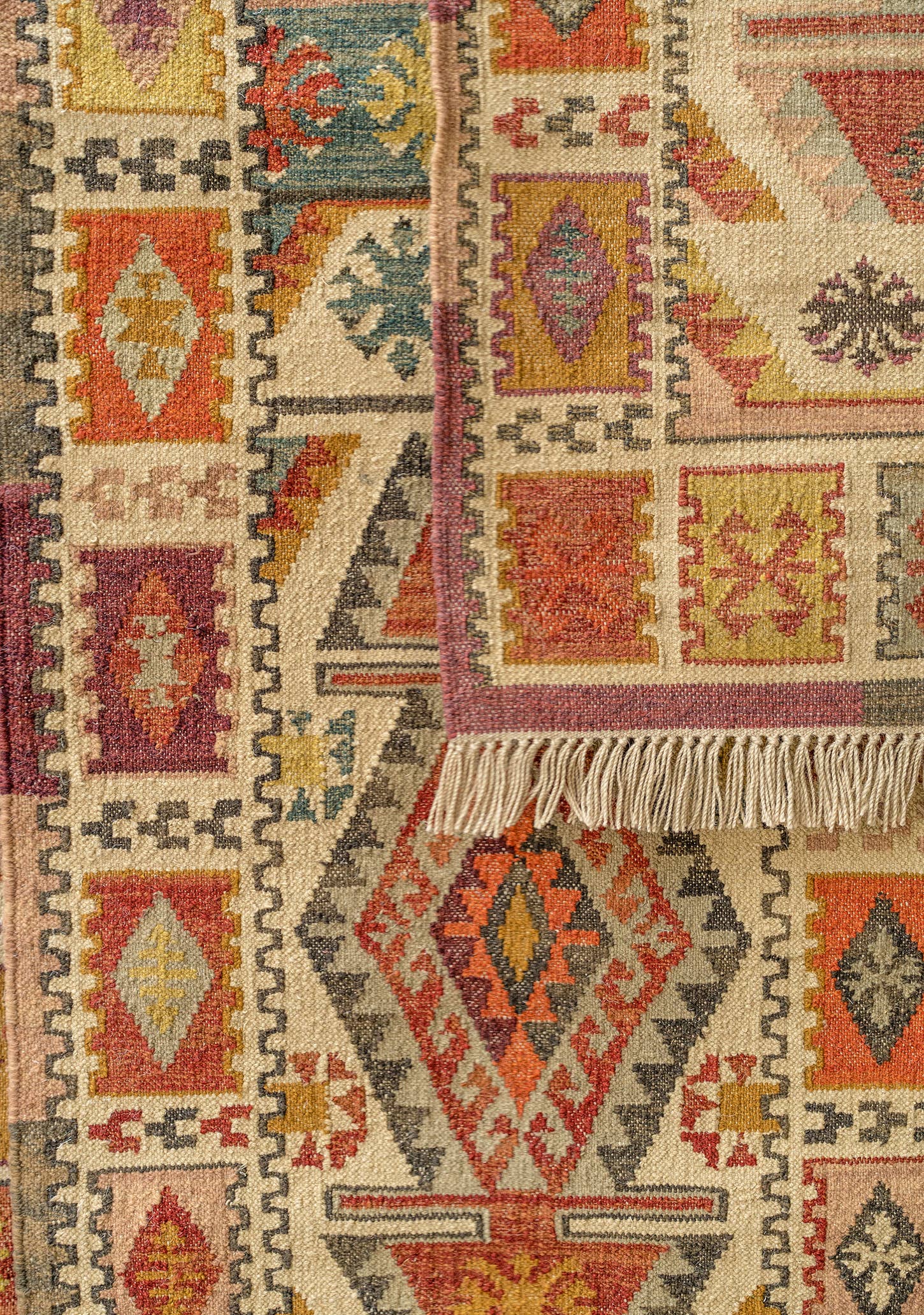 Narayan Handloom Kilim Rug, Large Runner, 75 X 240cm
