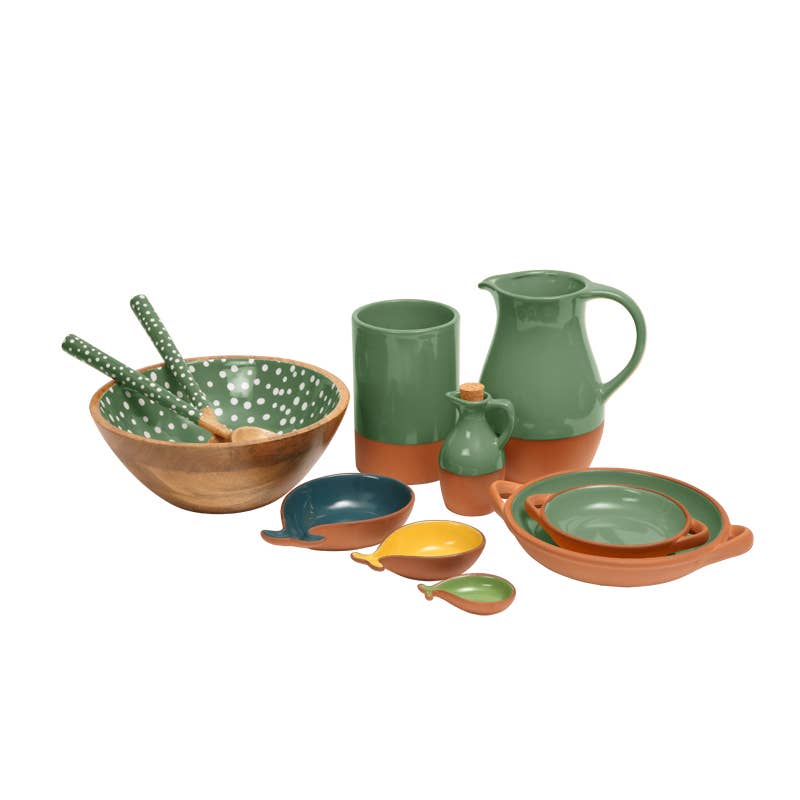 Sintra Large Glazed Terracotta Tapas Dish - Green