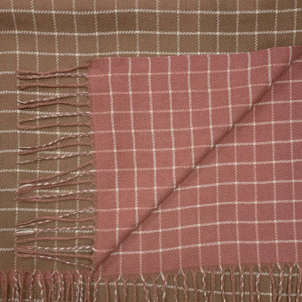 Colorblock Check Print Cashmere Blend Winter Scarf