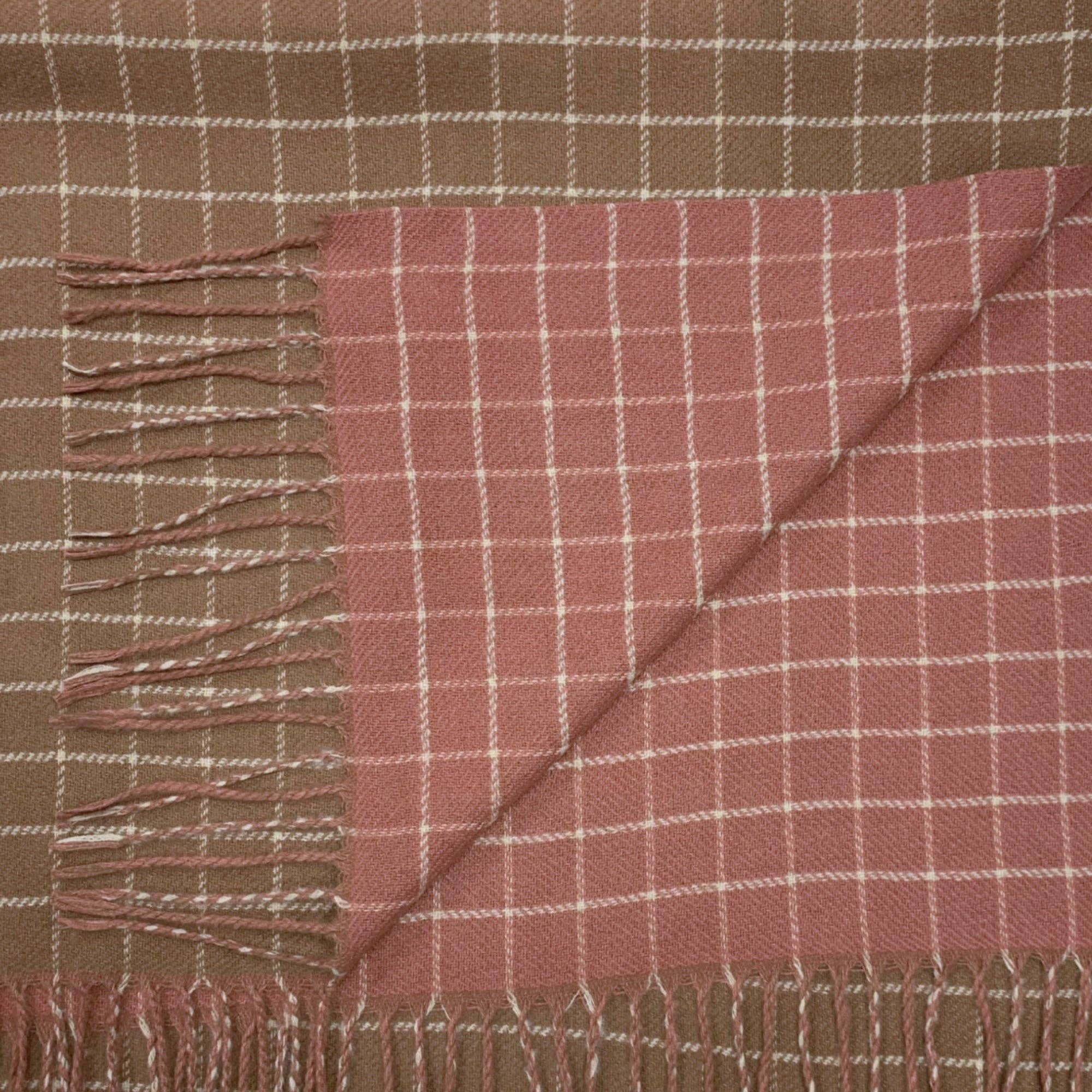 Colorblock Check Print Cashmere Blend Winter Scarf