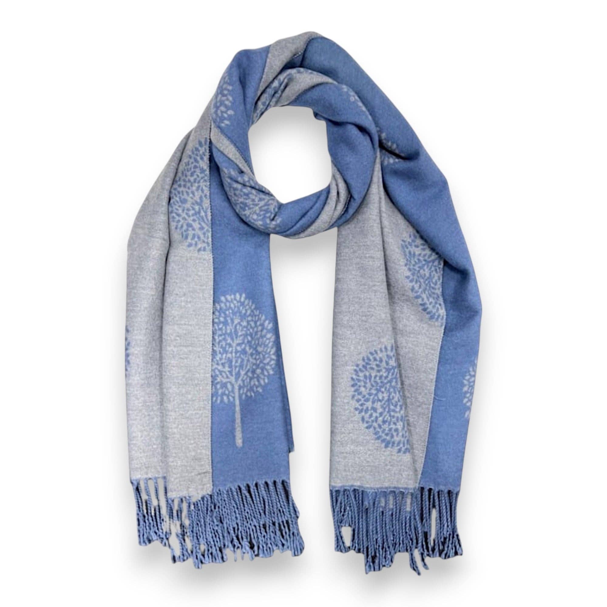 Tree of Life Print Cashmere Blend Winter Scarf