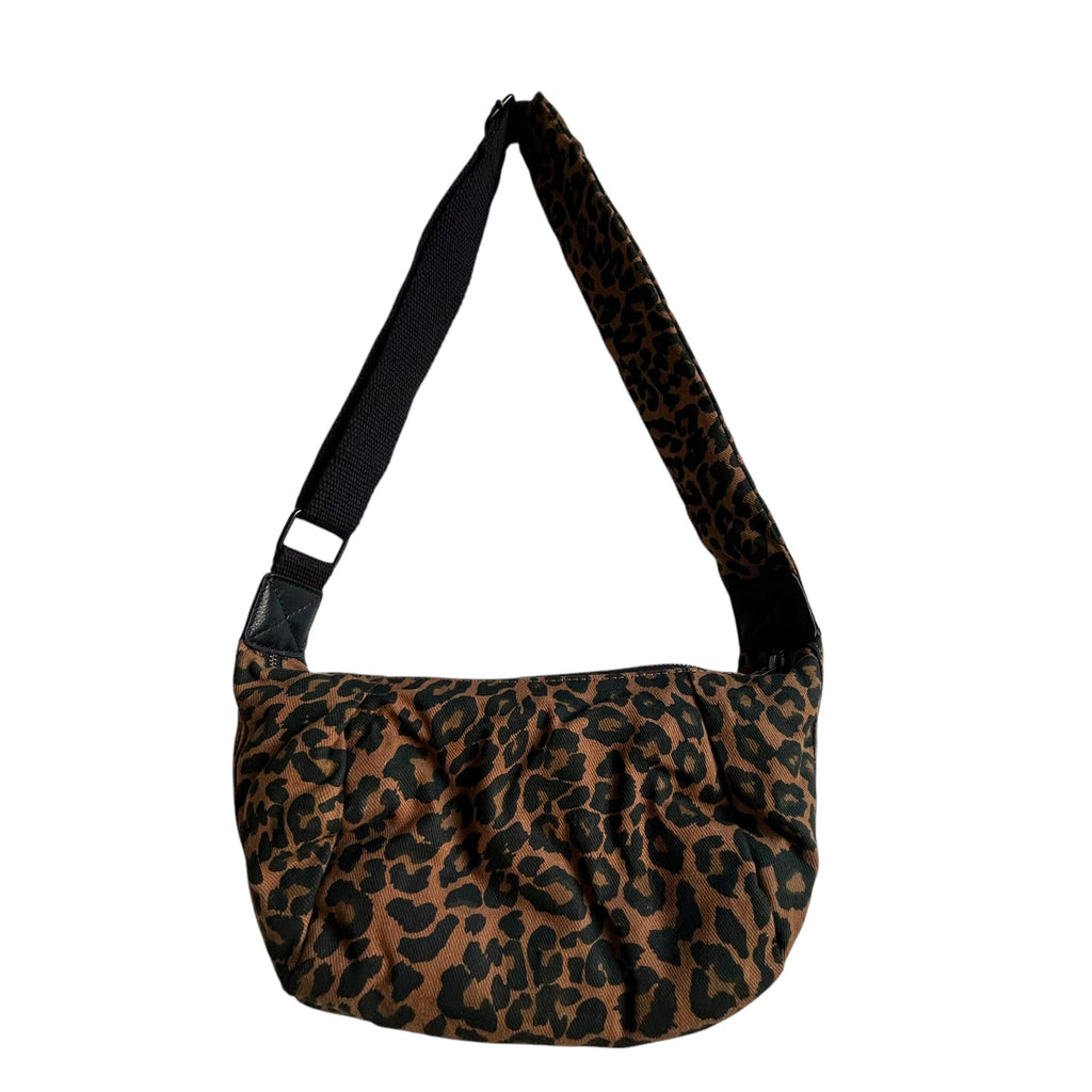 Brixton cross body sling bag - brown leopard print - small