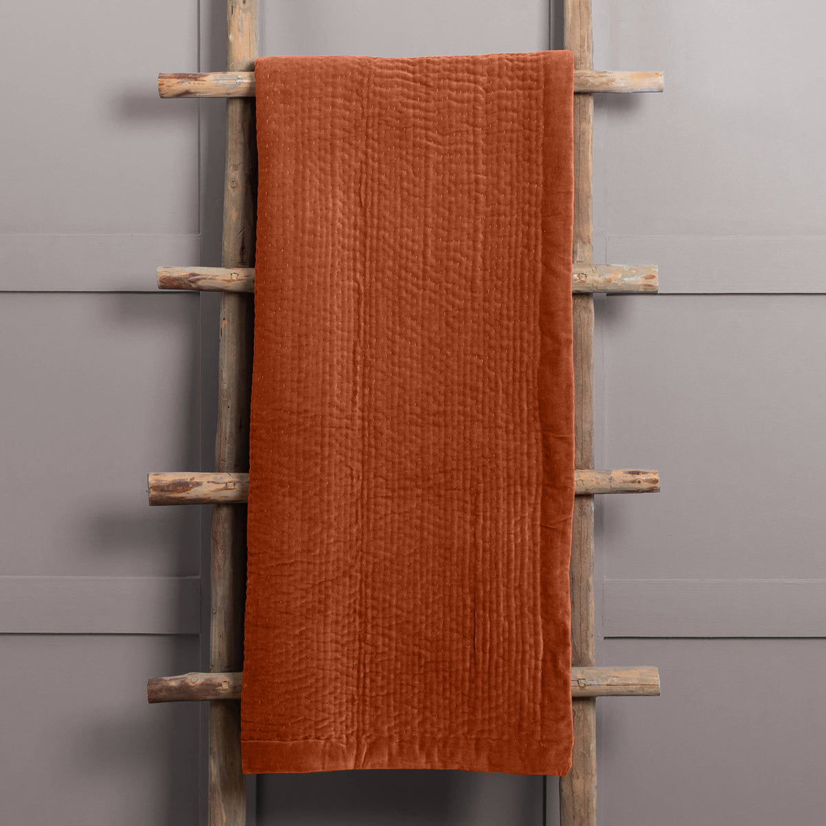 Haze Velvet Quilted Throw Sunset