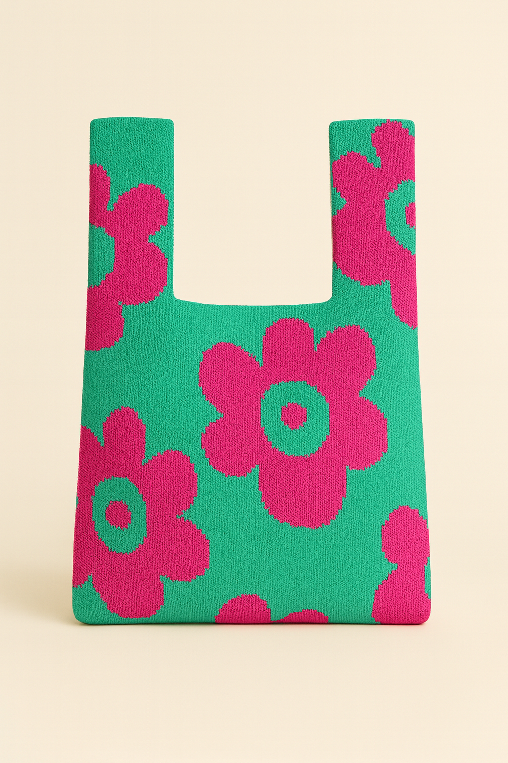 Bold Blooms - Knitted Bag