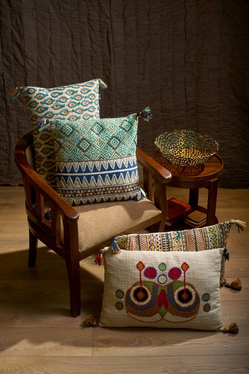 Symmetrical Embroidered Cushion