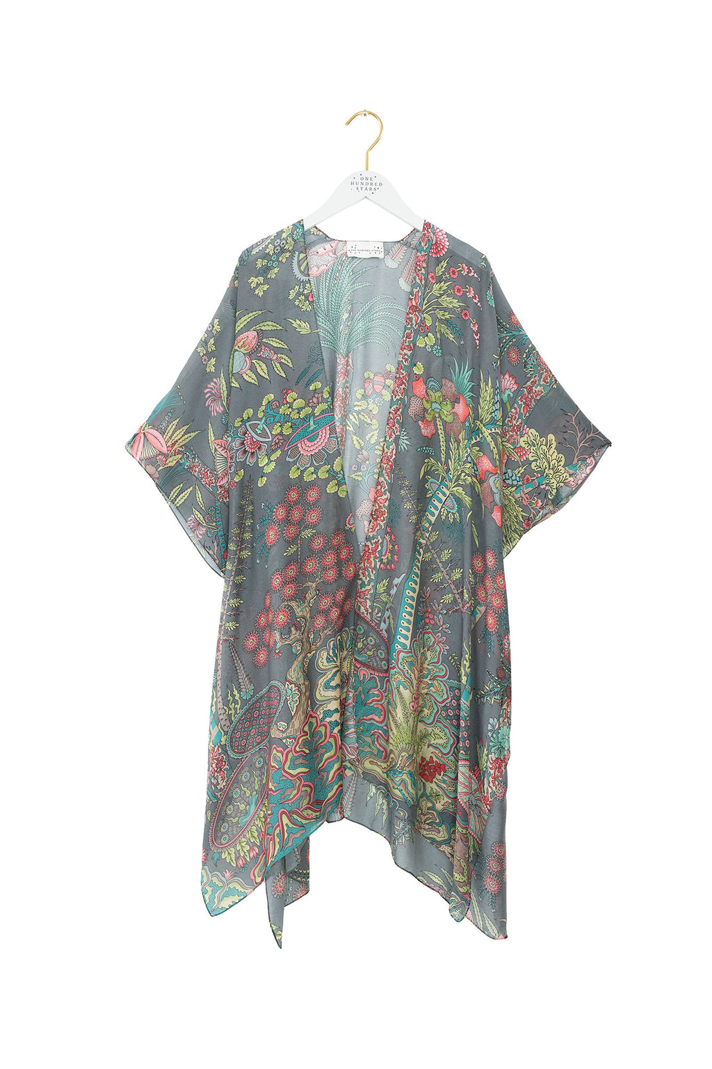 Boho Garden Grey Thrower by One Hundred Stars