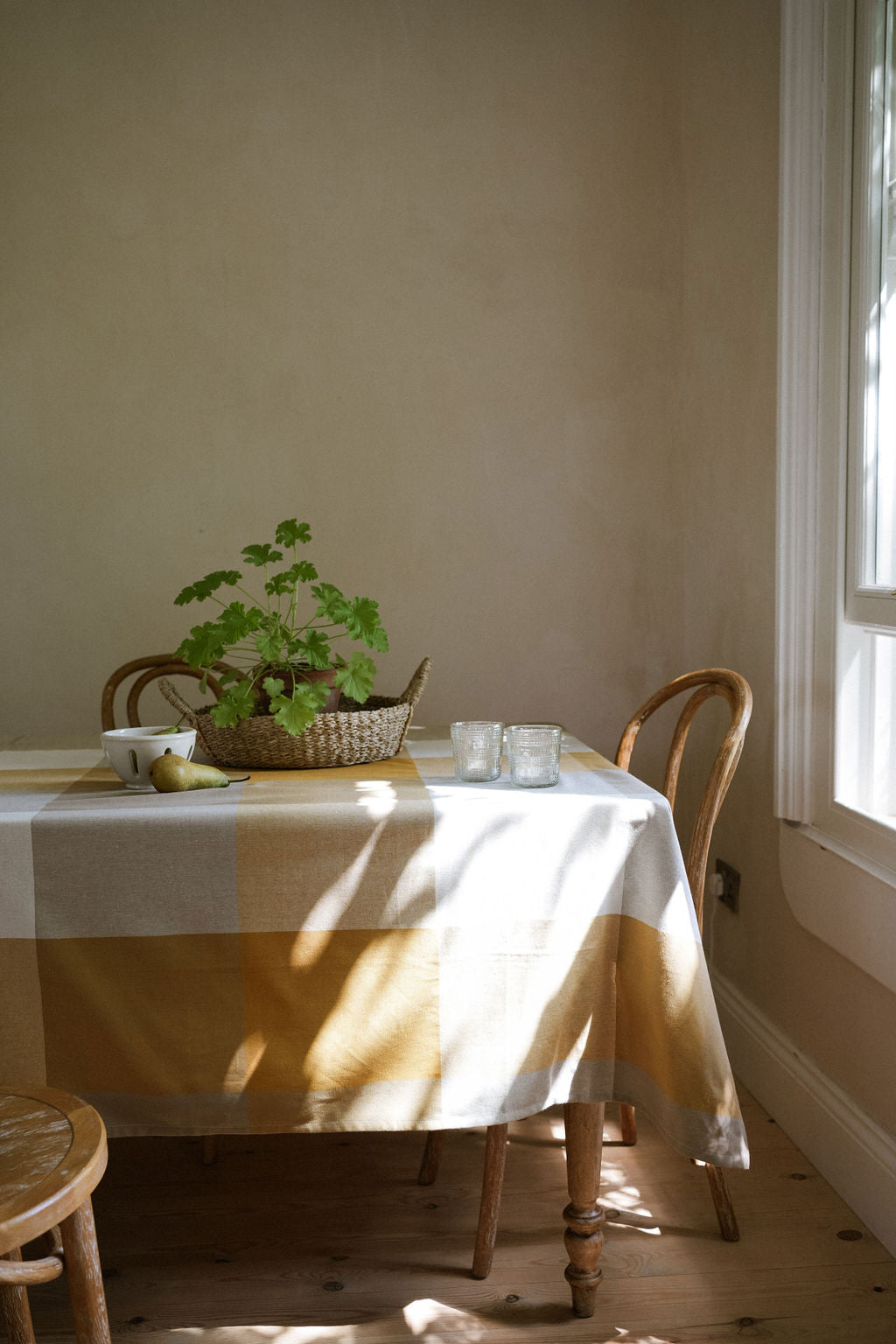Herb Giant Check Tablecloth - Mustard