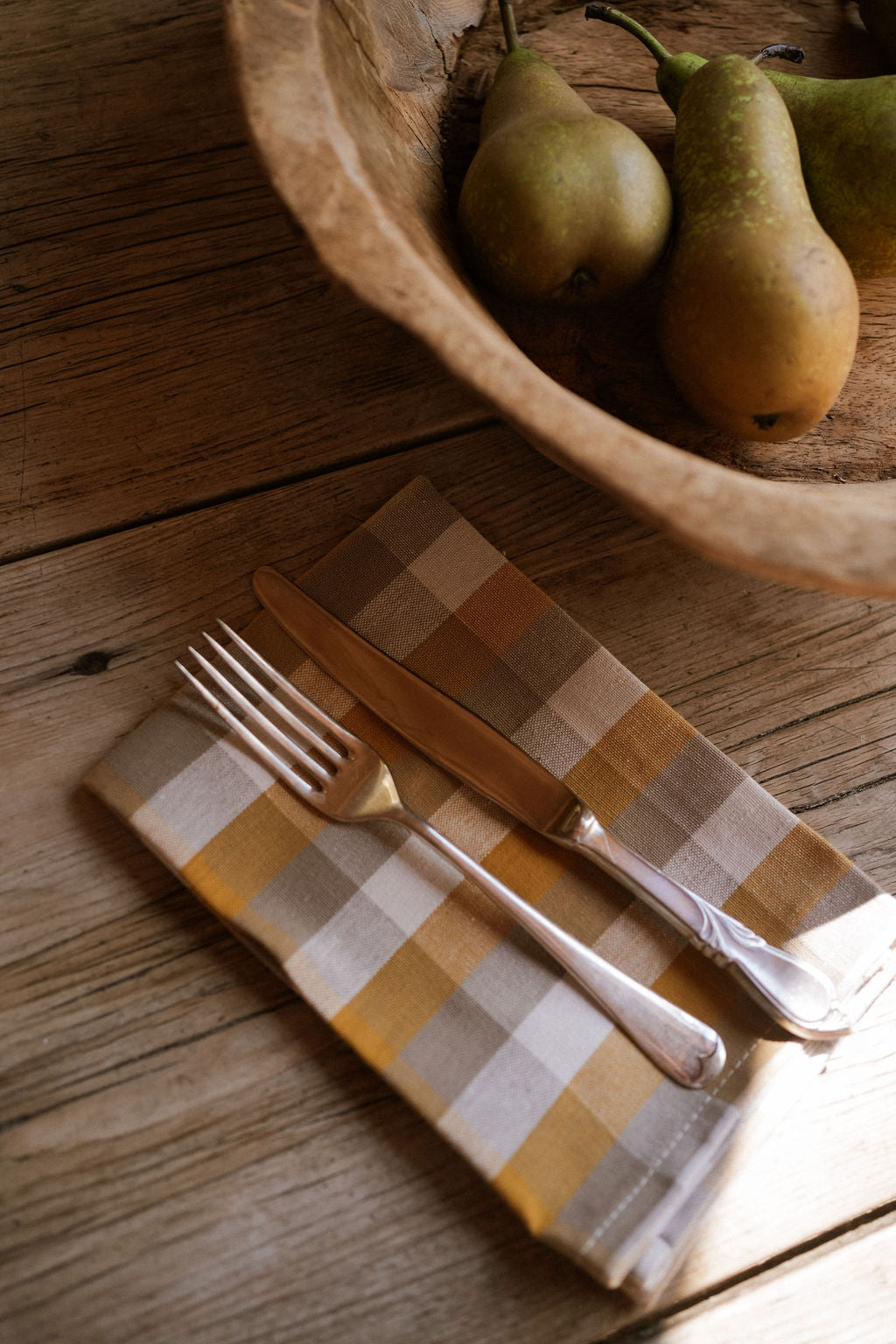Herb Giant Check Napkin - Mustard