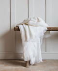 Hallam Basket Weave Throw in Winter White