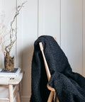 Lia Faux Sheepskin Throw in Black