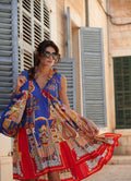 Carnival Cobalt Frill Dress by One Hundred Stars