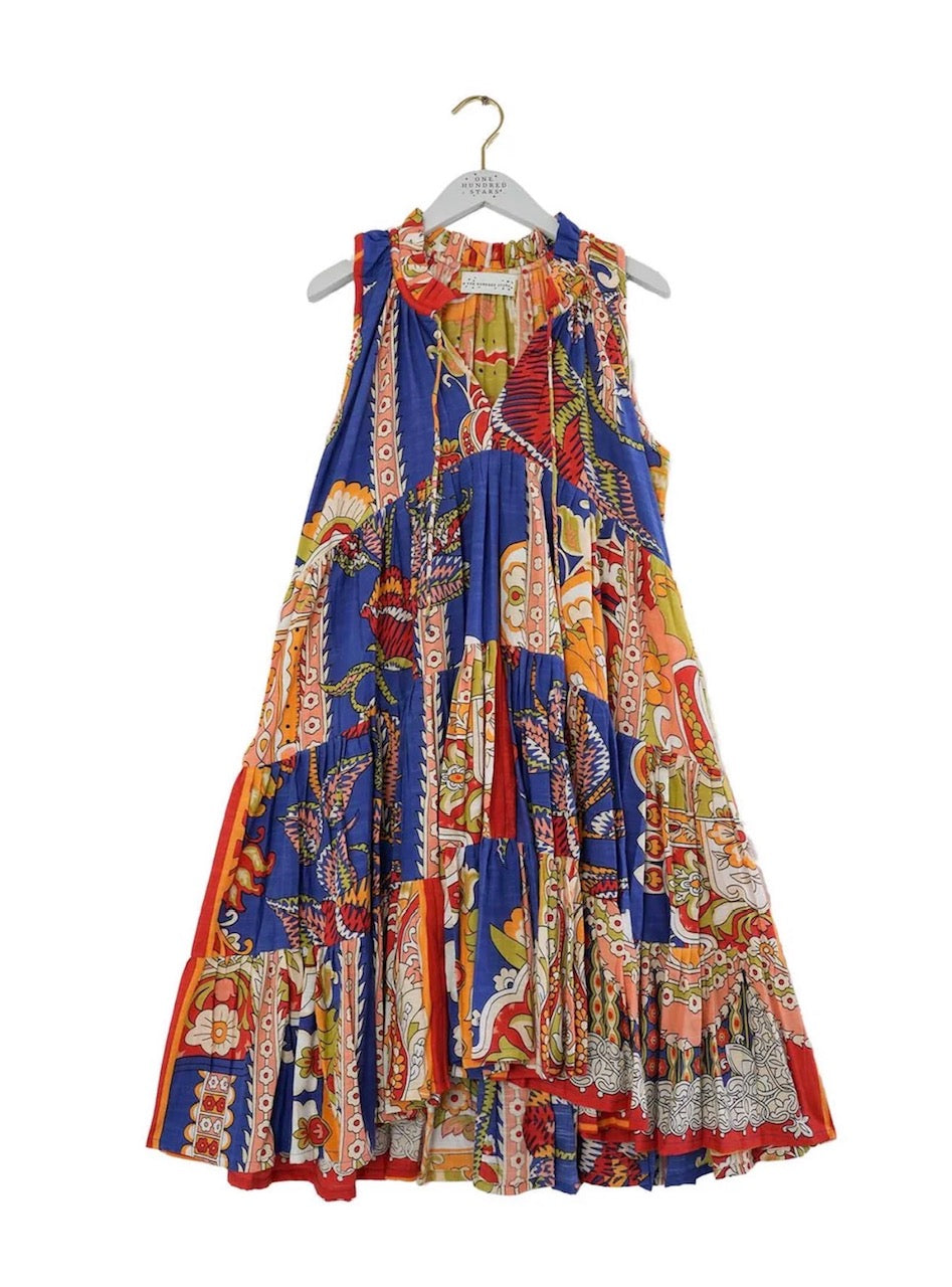 Carnival Cobalt Frill Dress by One Hundred Stars