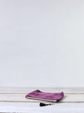 Lulea Cotton Velvet Small Pouch - Berry