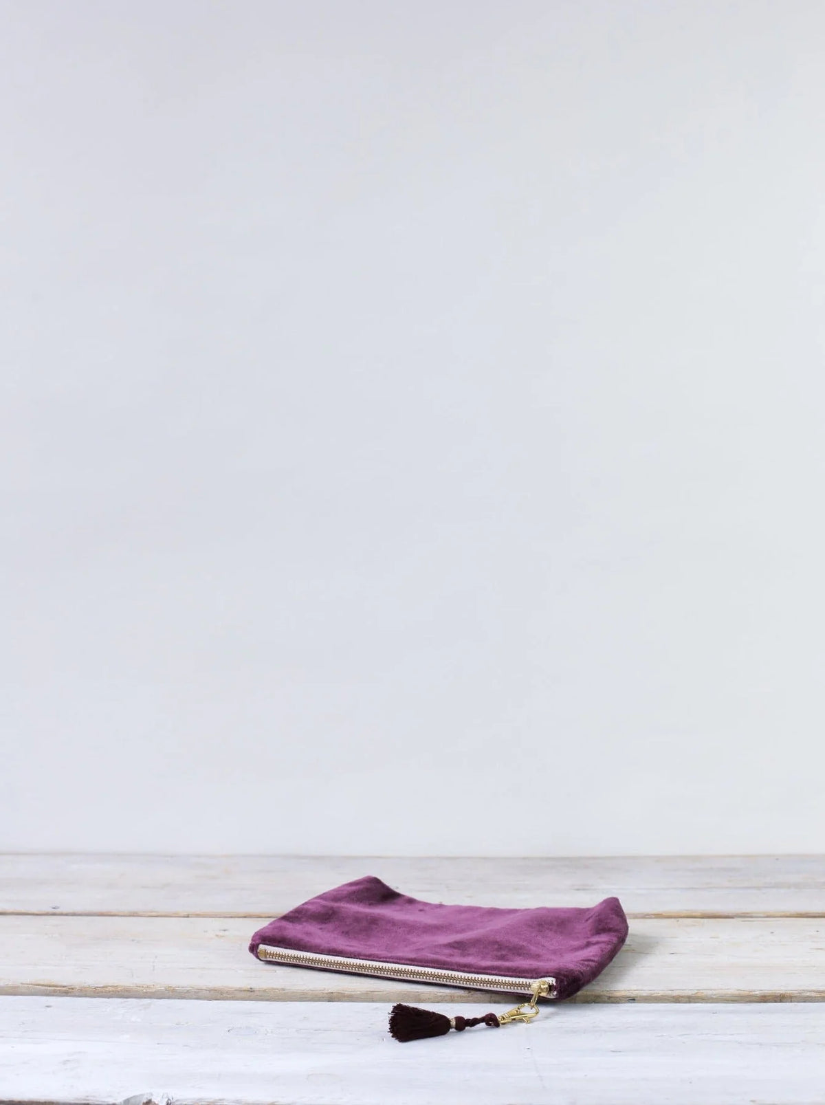 Lulea Cotton Velvet Small Pouch - Berry