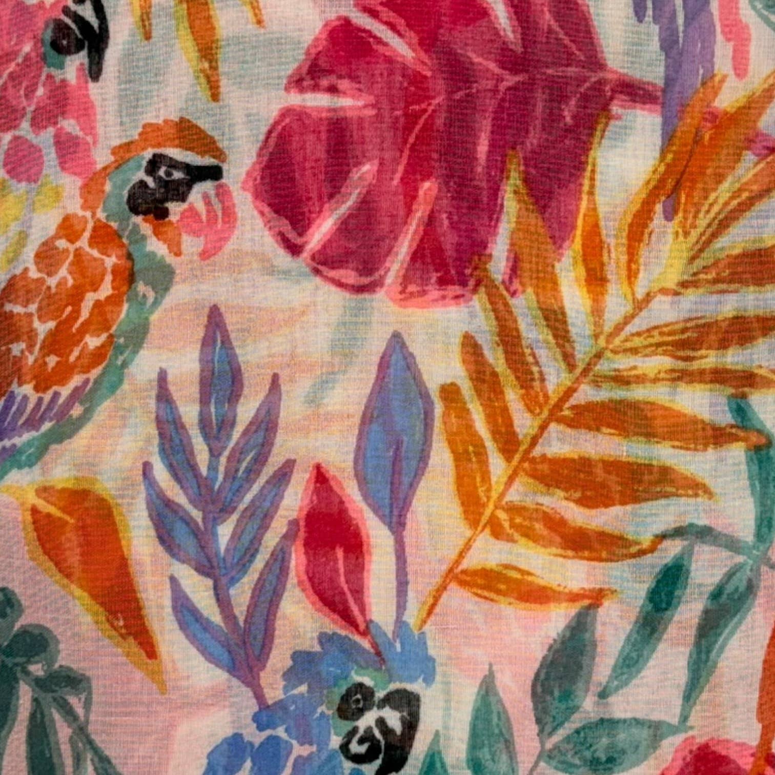 Tropical Parrot Print Scarf