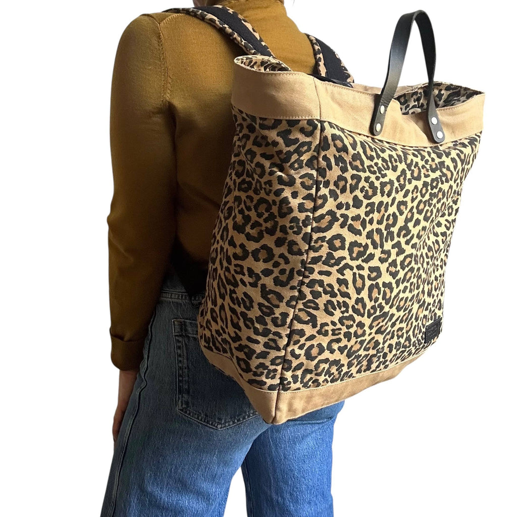 Clovelly backpack  - sand leopard print