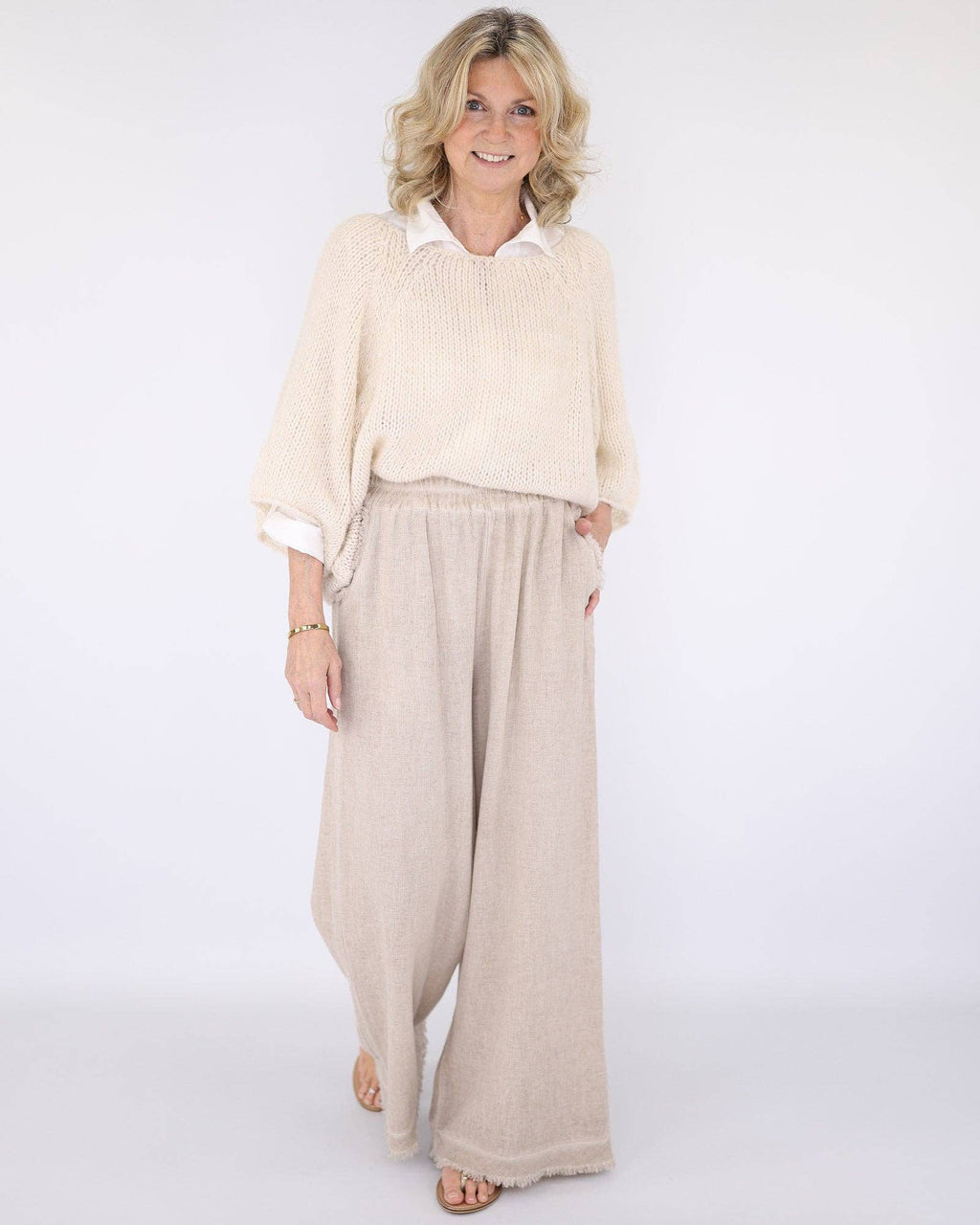 Linen and Cotton Blend Trousers