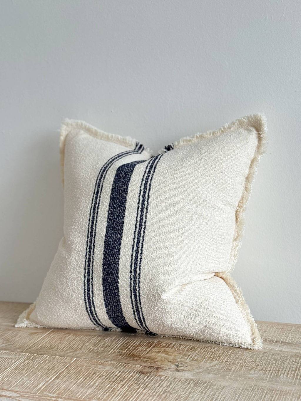 Ellie Cotton Blend Cushion 45x45 - Navy Stripe