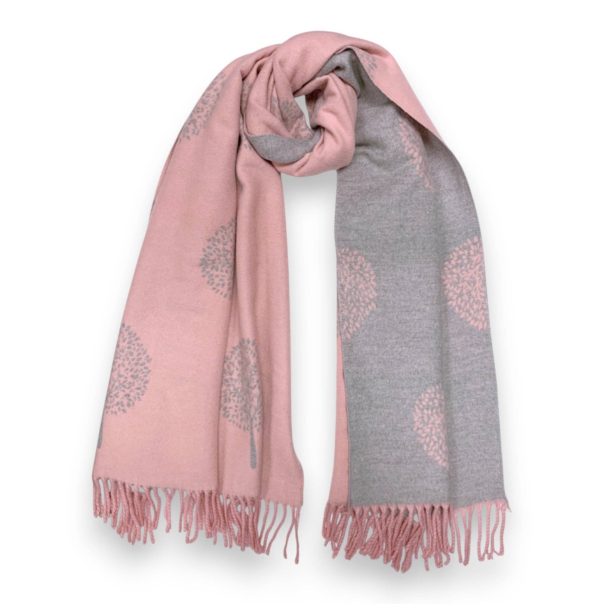 Tree of Life Print Cashmere Blend Winter Scarf