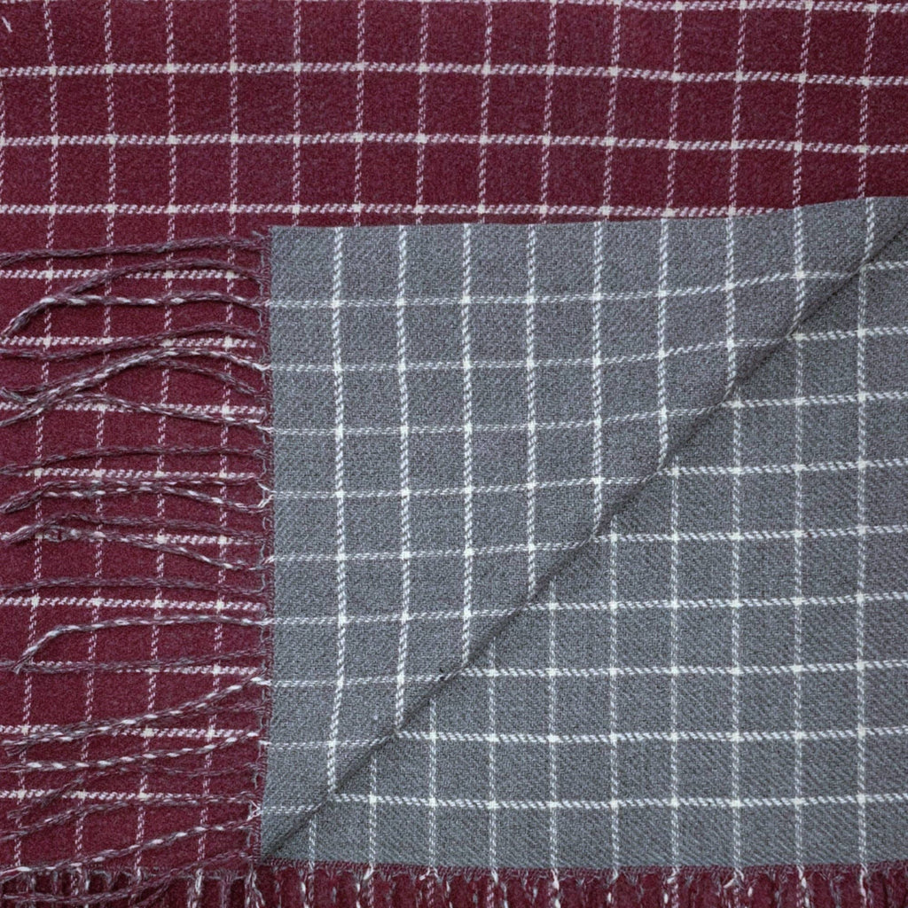 Colorblock Check Print Cashmere Blend Winter Scarf