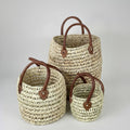 Natural Woven Palm Market Basket