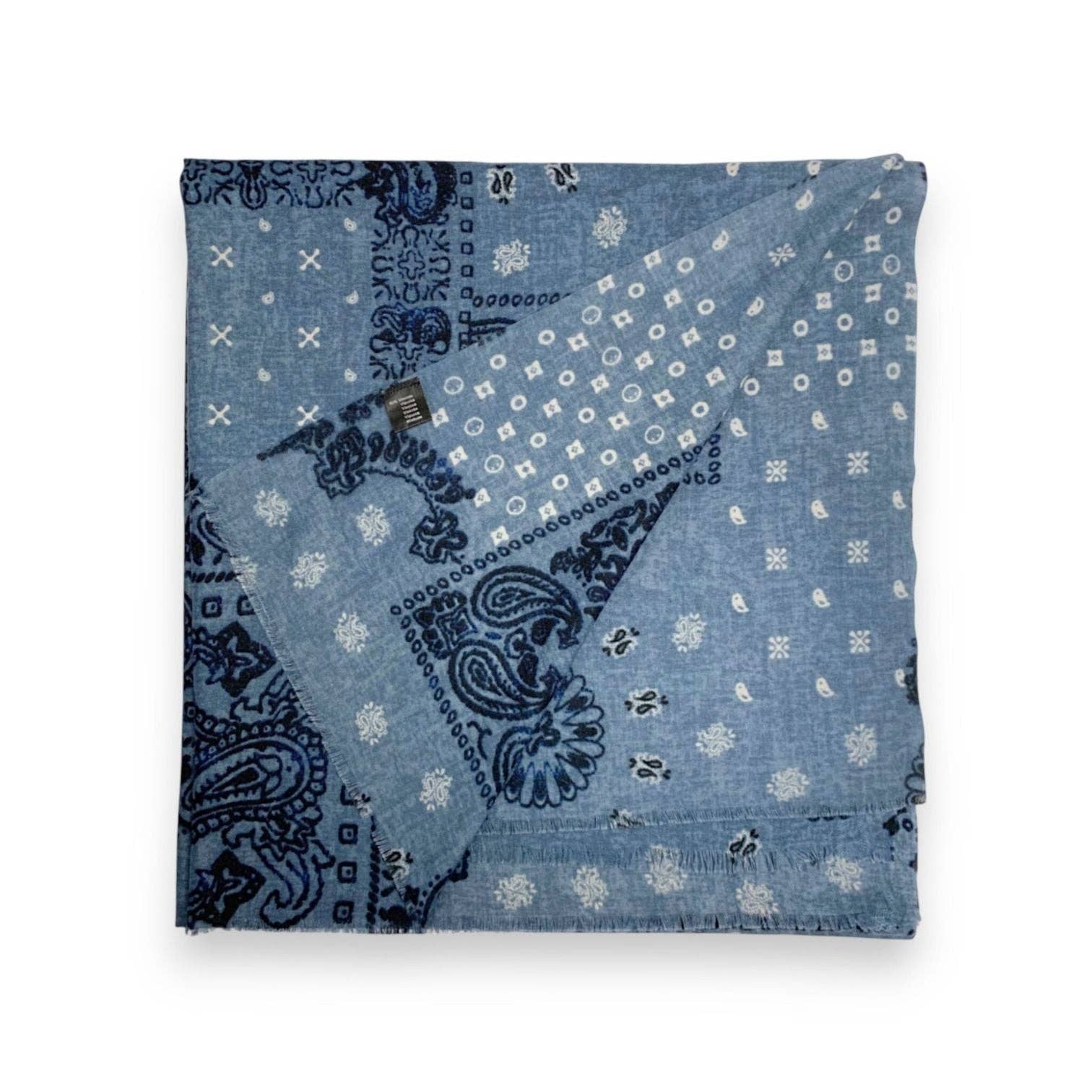 Bandana Print Wool Blend Scarf