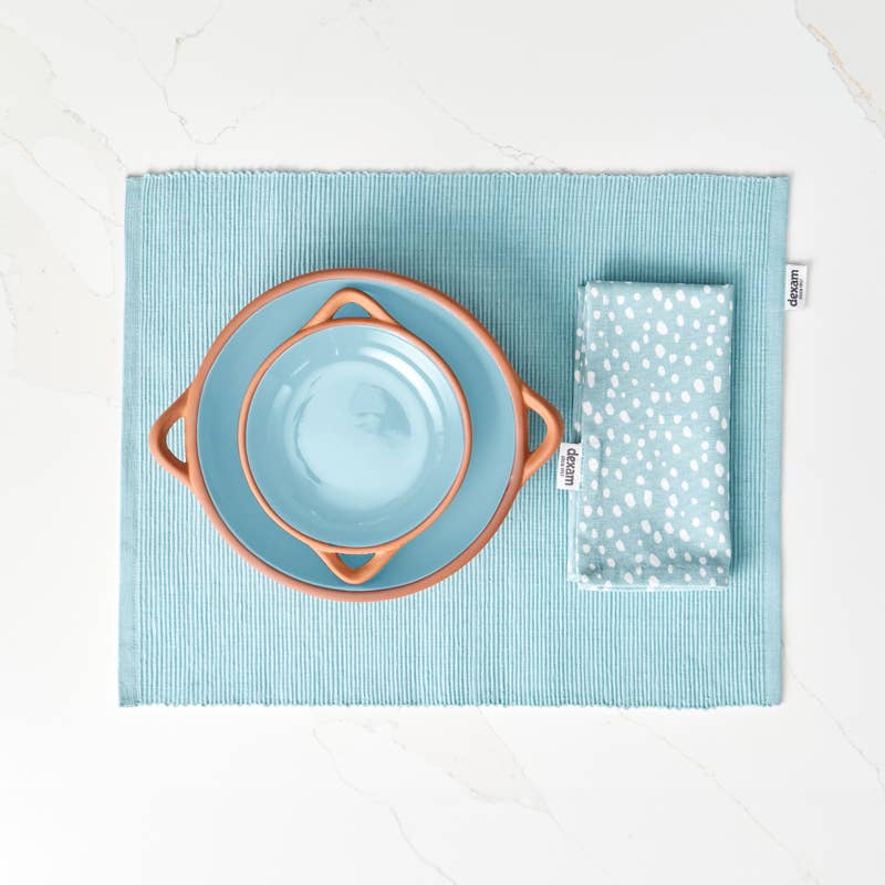 Sintra Small Glazed Terracotta Tapas Dish - Duck Egg Blue