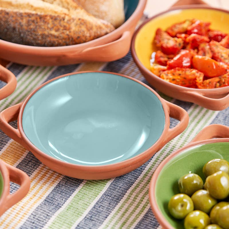 Sintra Small Glazed Terracotta Tapas Dish - Duck Egg Blue