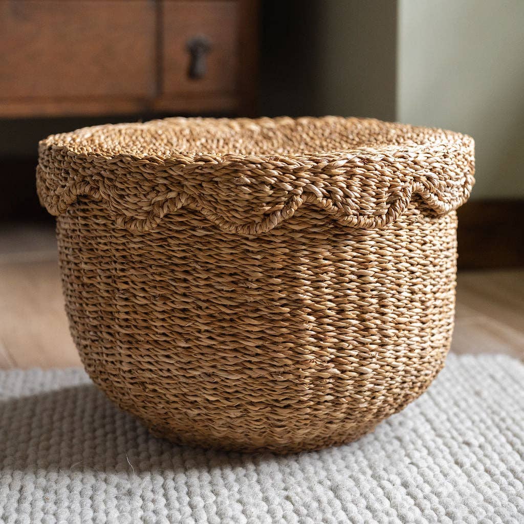 Bangali Scallop Lidded Storage Baskets