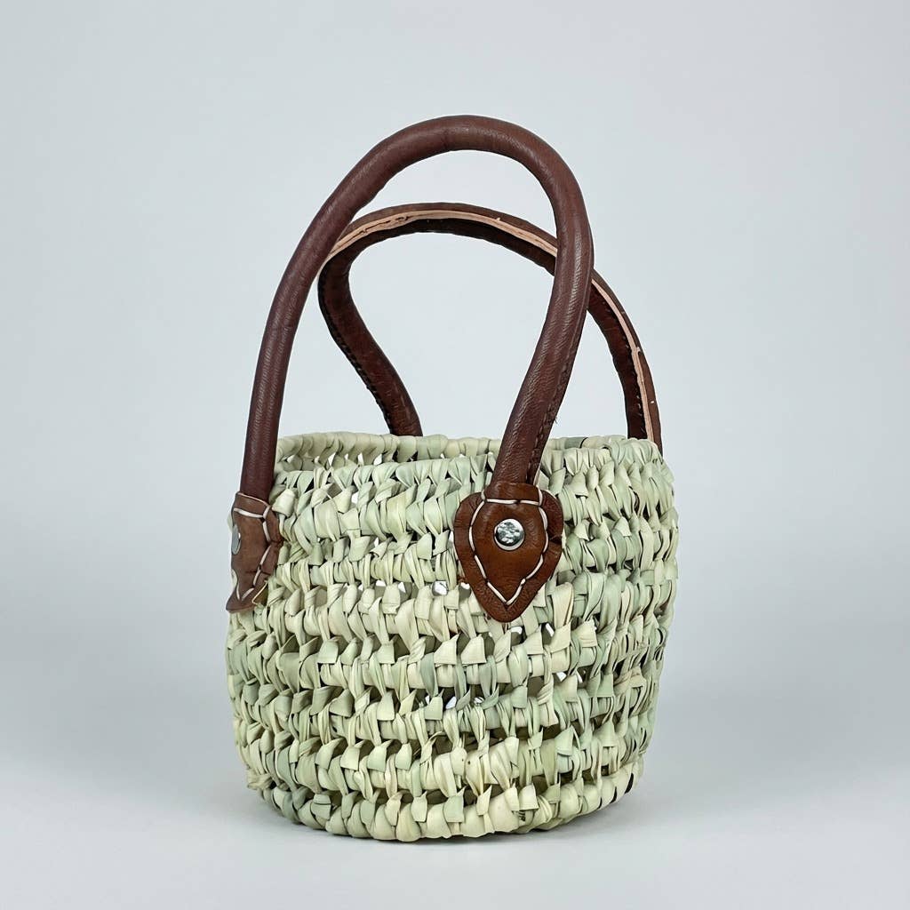 Natural Woven Palm Market Basket