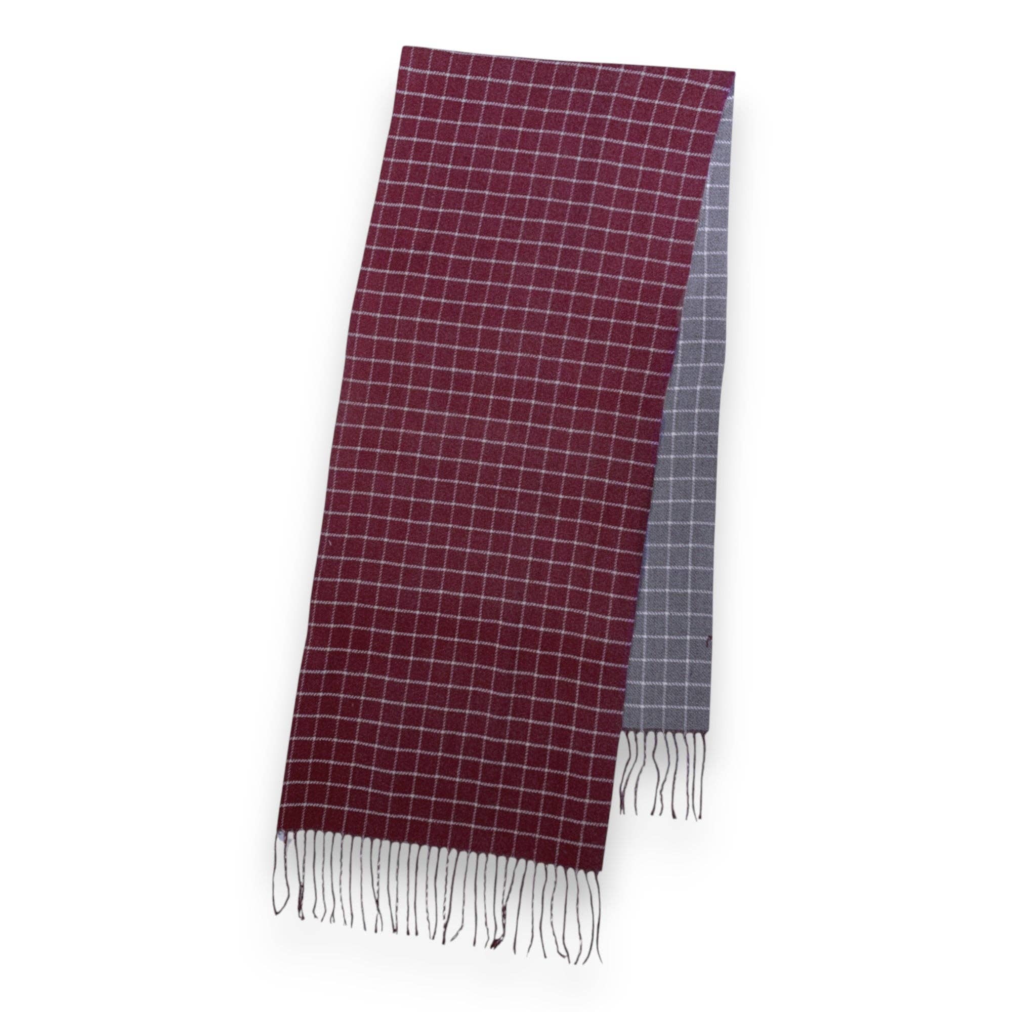 Colorblock Check Print Cashmere Blend Winter Scarf