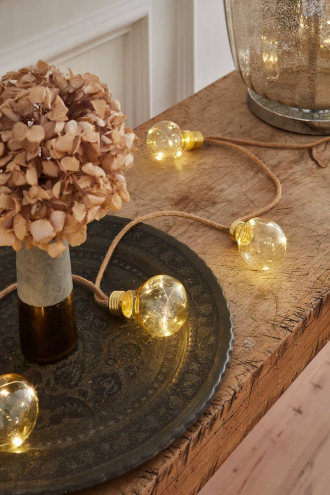 Galaxy Lightbulbs on hemp rope