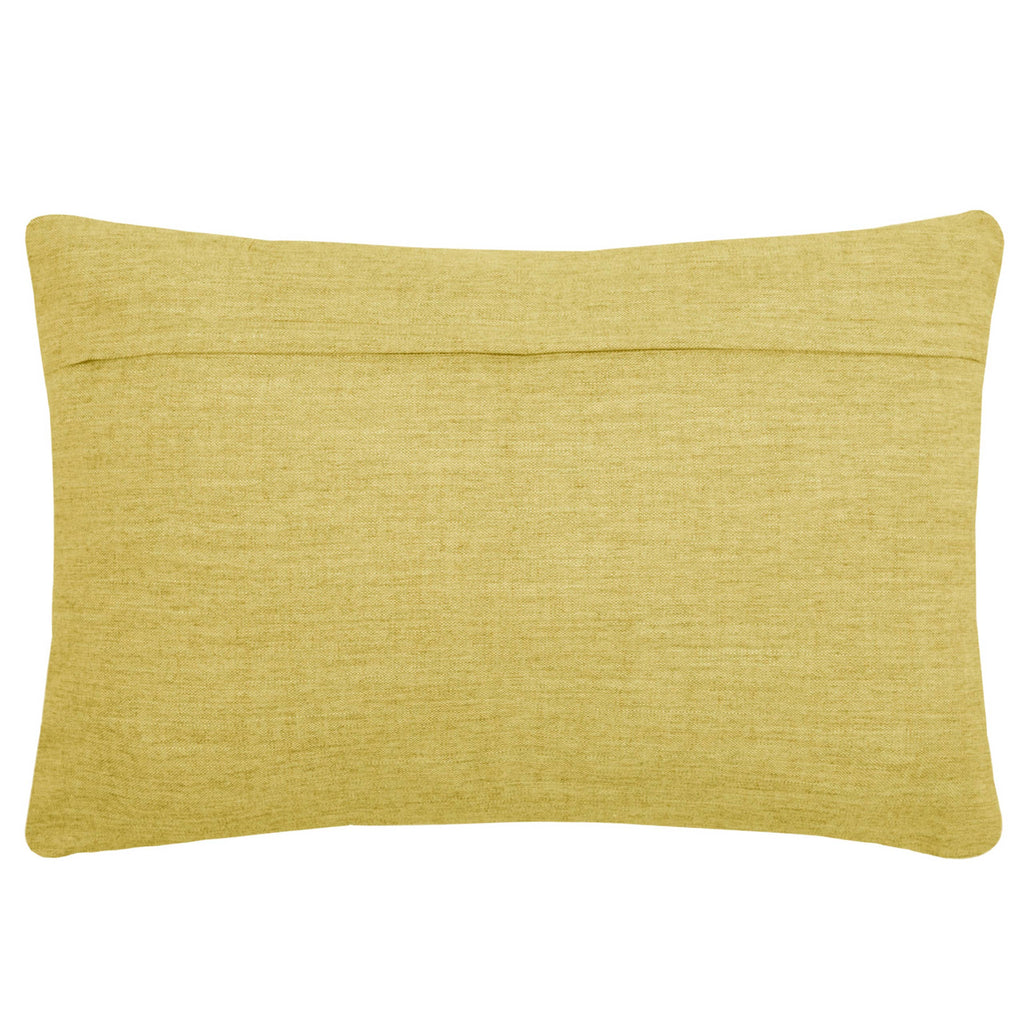 Bamboo Embroidered Cushion Mustard