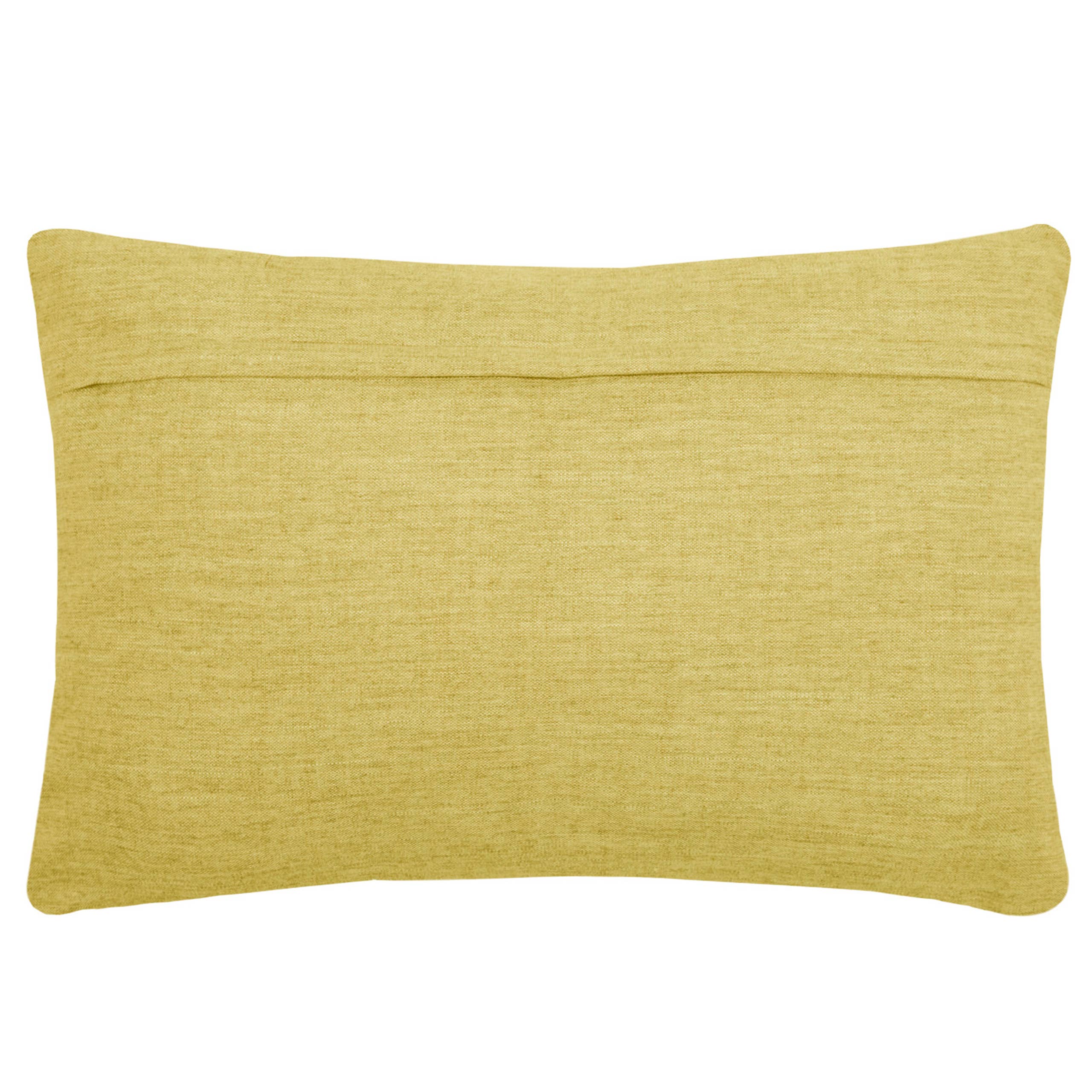 Bamboo Embroidered Cushion Mustard