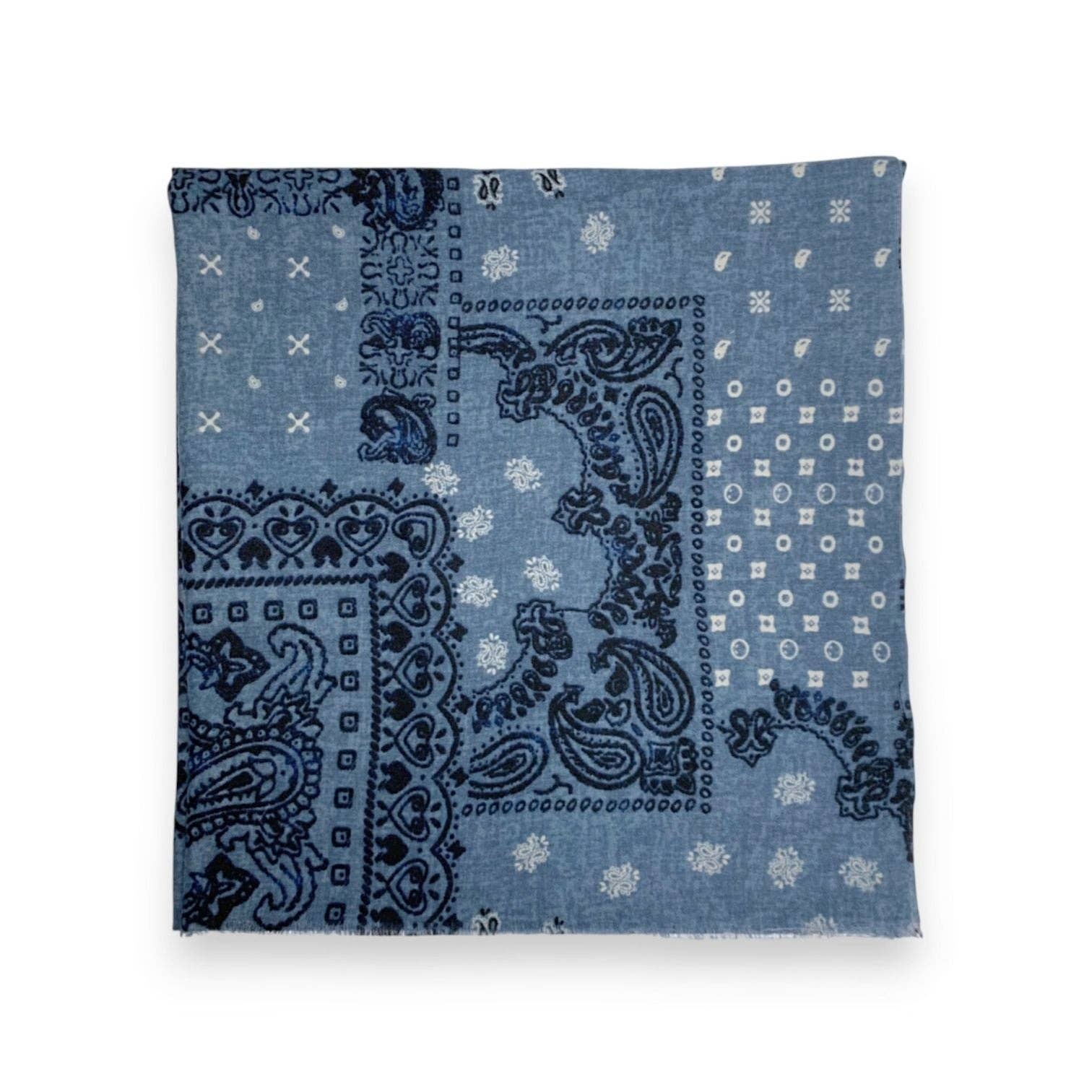 Bandana Print Wool Blend Scarf