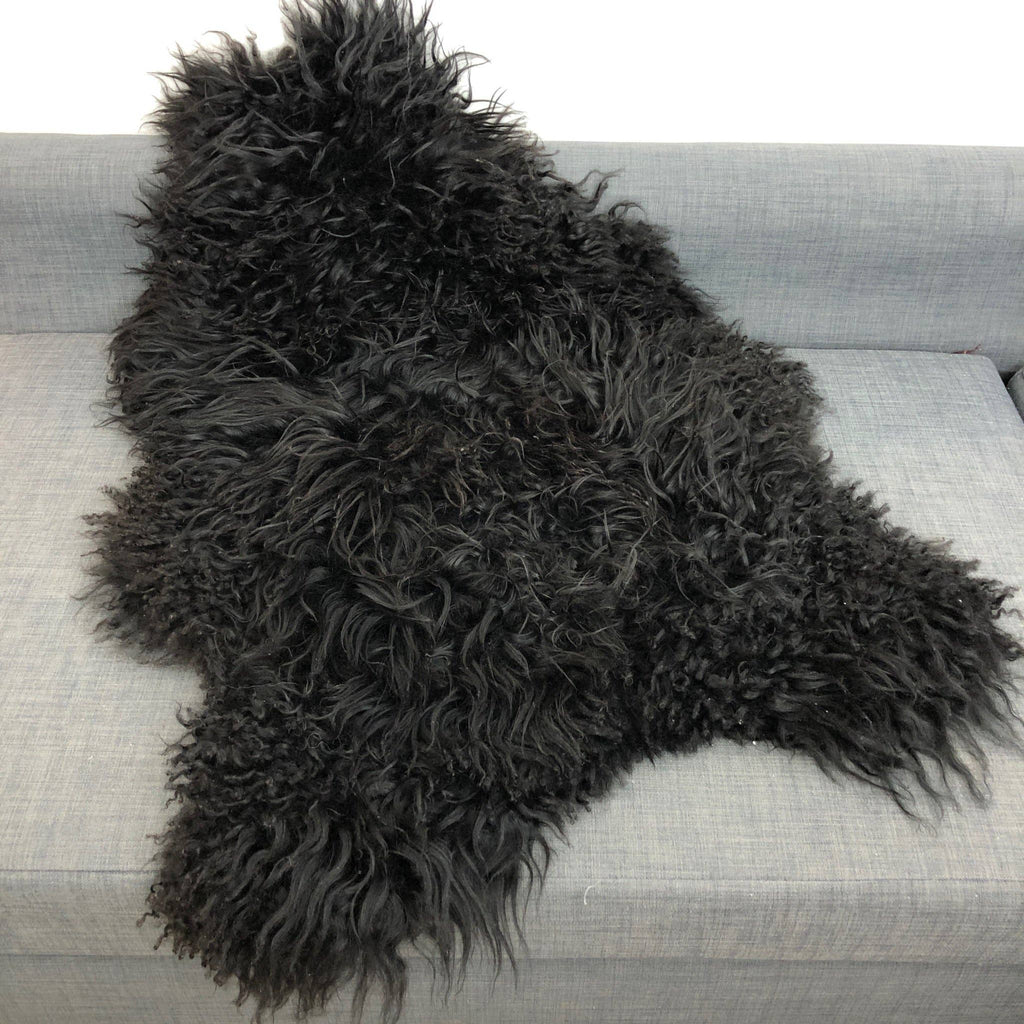 Icelandic Sheepskin Natural Curly Natural Black XL