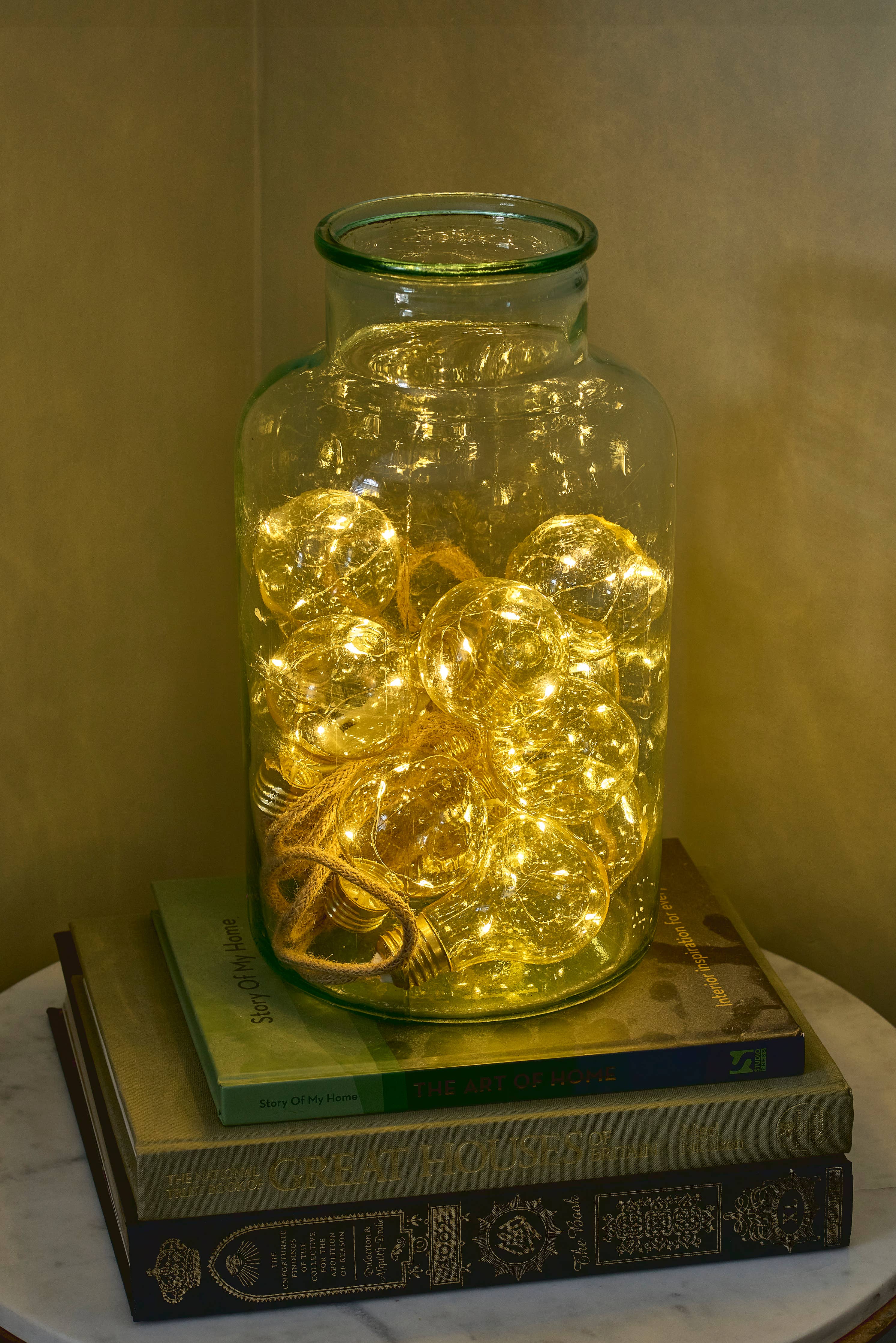 Galaxy Lightbulbs on hemp rope